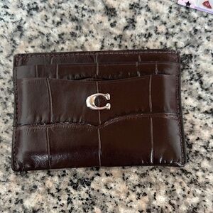 Coach Croc-Embossed Card Case